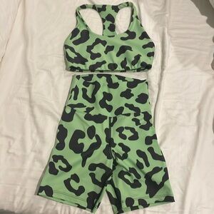 Beach Riot sport bra and bike shorts set